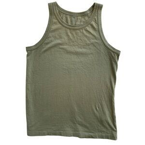 EVERLANE 100% Organic Cotton Cutaway Tank olive green (the essential tank) XS